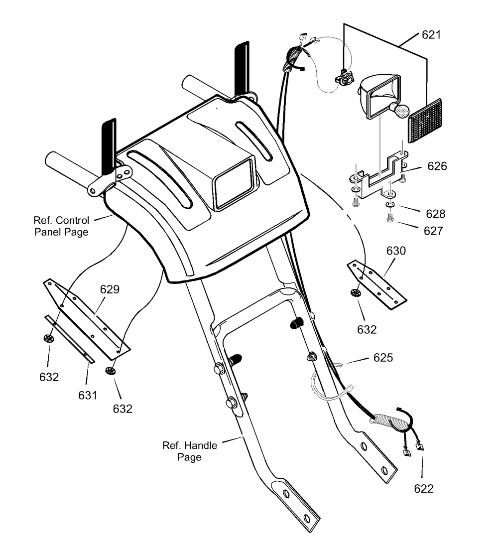 Headlight Diagram and Parts List for 633134X54A 2002 Briggs and Stratton Snow Blower